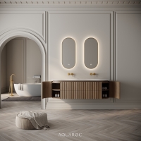 Belgravia II Double Vanity Unit & Stone Basin 1600mm Smoked Oak
